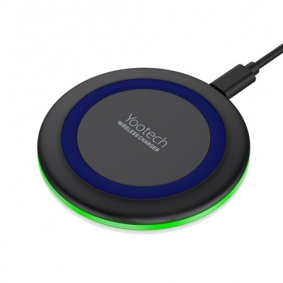 Yootech 10W Qi-Certified Wireless Charging Pad, Compatible iPhone Xs Max/XR/XS/X/8/New Earpod, Qi 10W Fast-Charging Wireless Pad